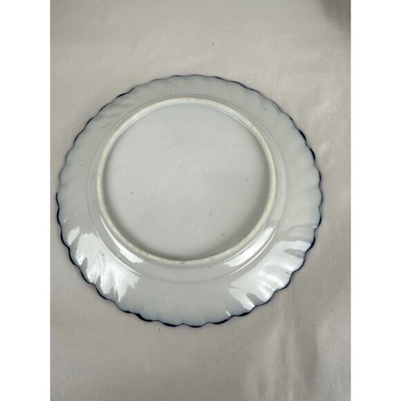 Japanese Antique China Four 7 in. Plates Cobalt Gold  Trim Geisha 1970's - Picture 4 of 16